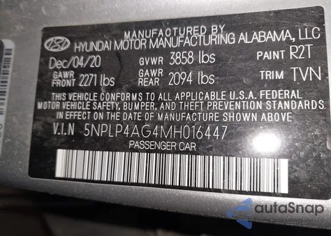 2021 Hyundai Elantra Limited from USA, damaged, VIN 5NPLP4AG4MH016447